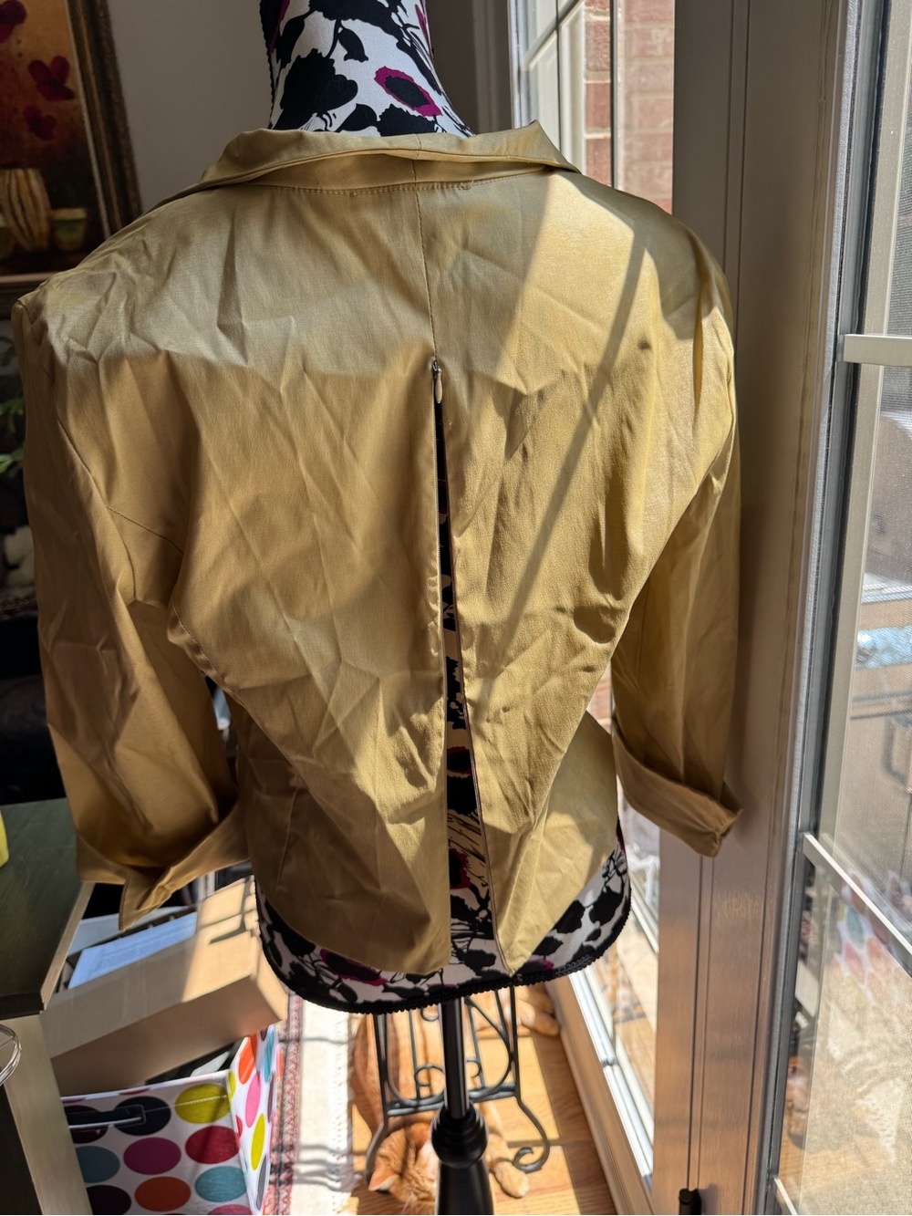 JS Boutique Rouched Gold Blouse - Picture 3 of 4